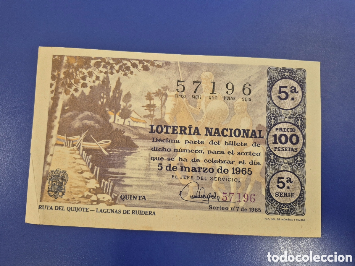 Loter&iacute;a Nacional: LOTERIA NACIONAL SORTEO 7 DE 1965 SORTEO 5