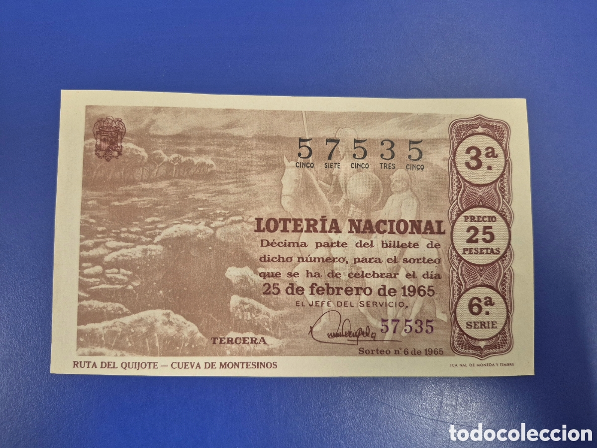 Loter&iacute;a Nacional: LOTERIA NACIONAL SORTEO 6 DE 1965 SERIE 6
