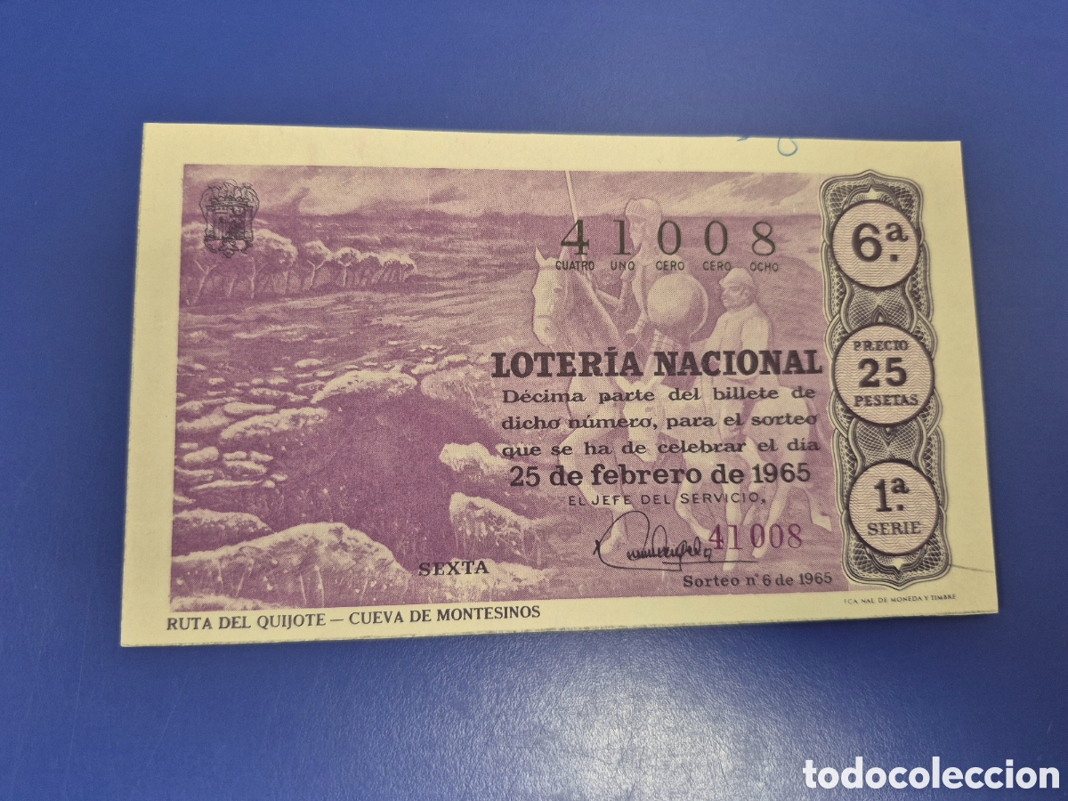Loter&iacute;a Nacional: LOTERIA NACIONAL SORTEO 6 DE 1965 SERIE 1
