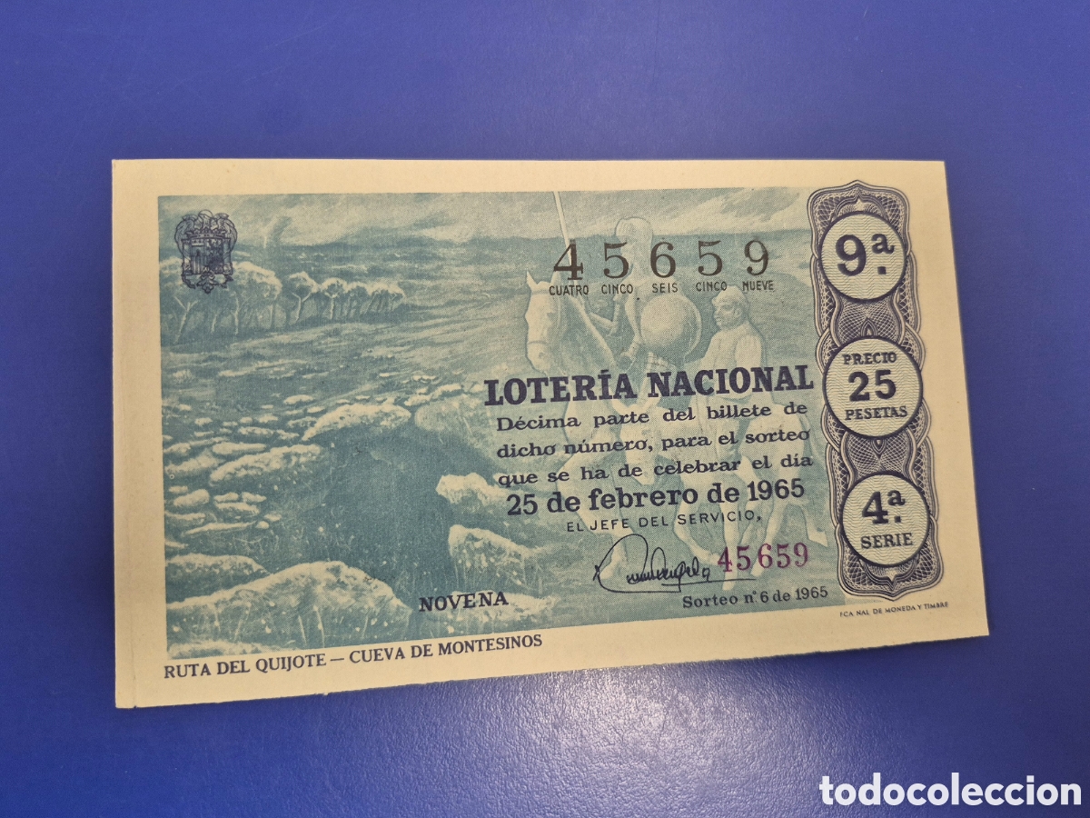 Loter&iacute;a Nacional: LOTERIA NACIONAL SORTEO 6 DE 1965 SERIE 4