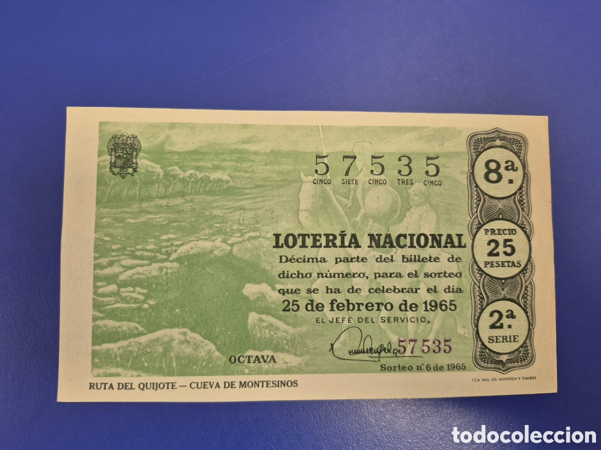 Loter&iacute;a Nacional: LOTERIA NACIONAL SORTEO 6 DE 1965 SERIE 2