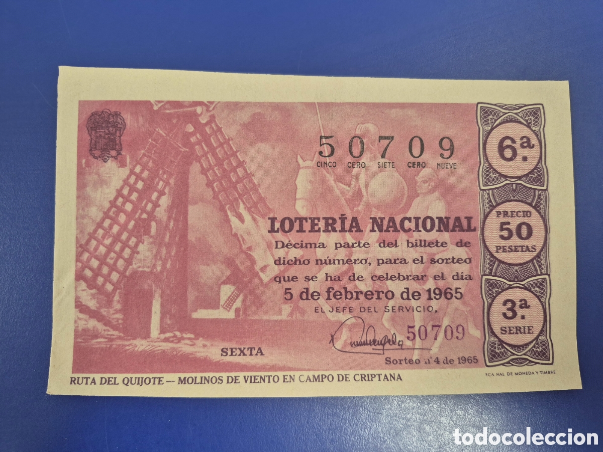 Loter&iacute;a Nacional: LOTERIA NACIONAL SORTEO 4 DE 1965 SERIE 3