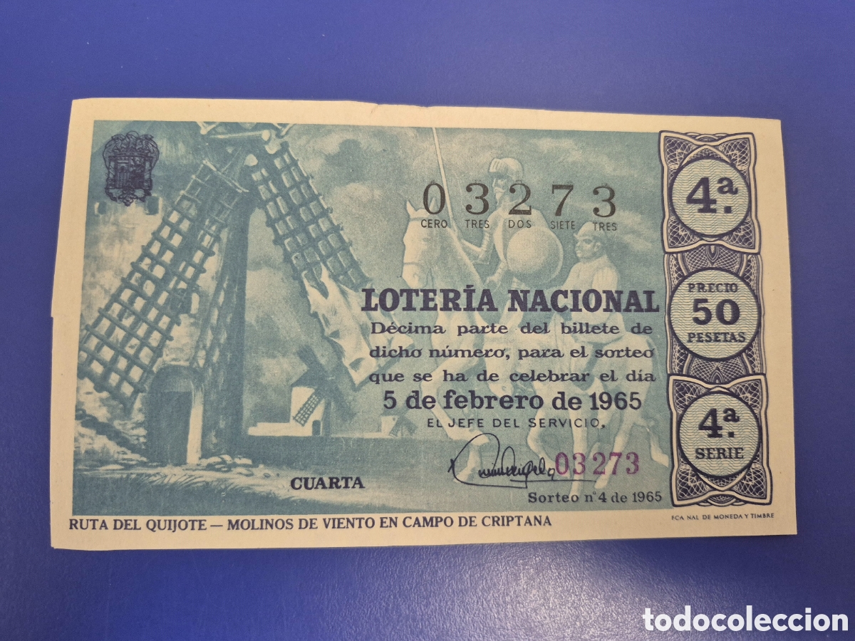 Loter&iacute;a Nacional: LOTERIA NACIONAL SORTEO 4 DE 1965 SERIE 4