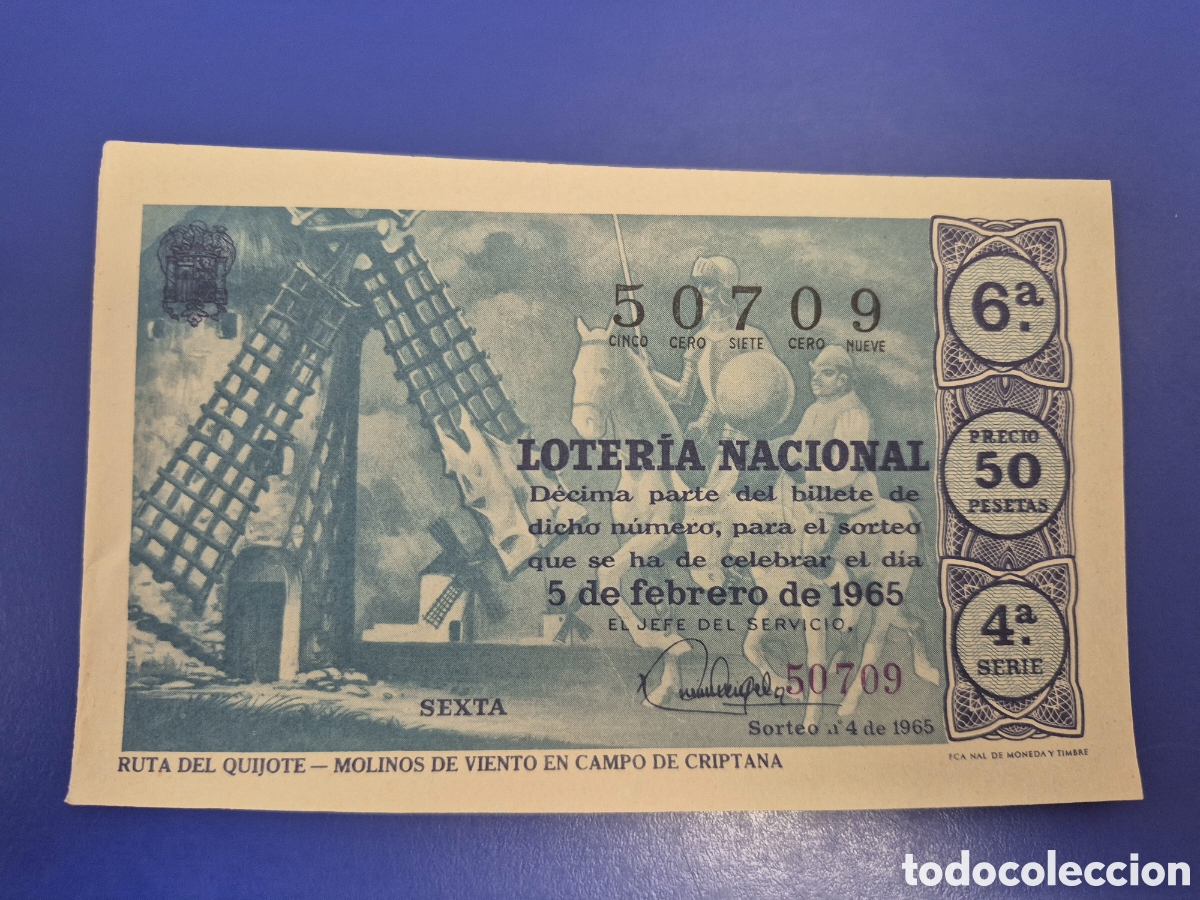 Loter&iacute;a Nacional: LOTERIA NACIONAL SORTEO 4 DE 1965 SERIE 4