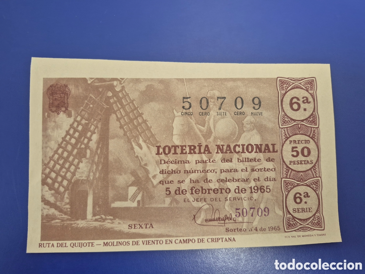 Loter&iacute;a Nacional: LOTERIA NACIONAL SORTEO 4 DE 1965 SERIE 6