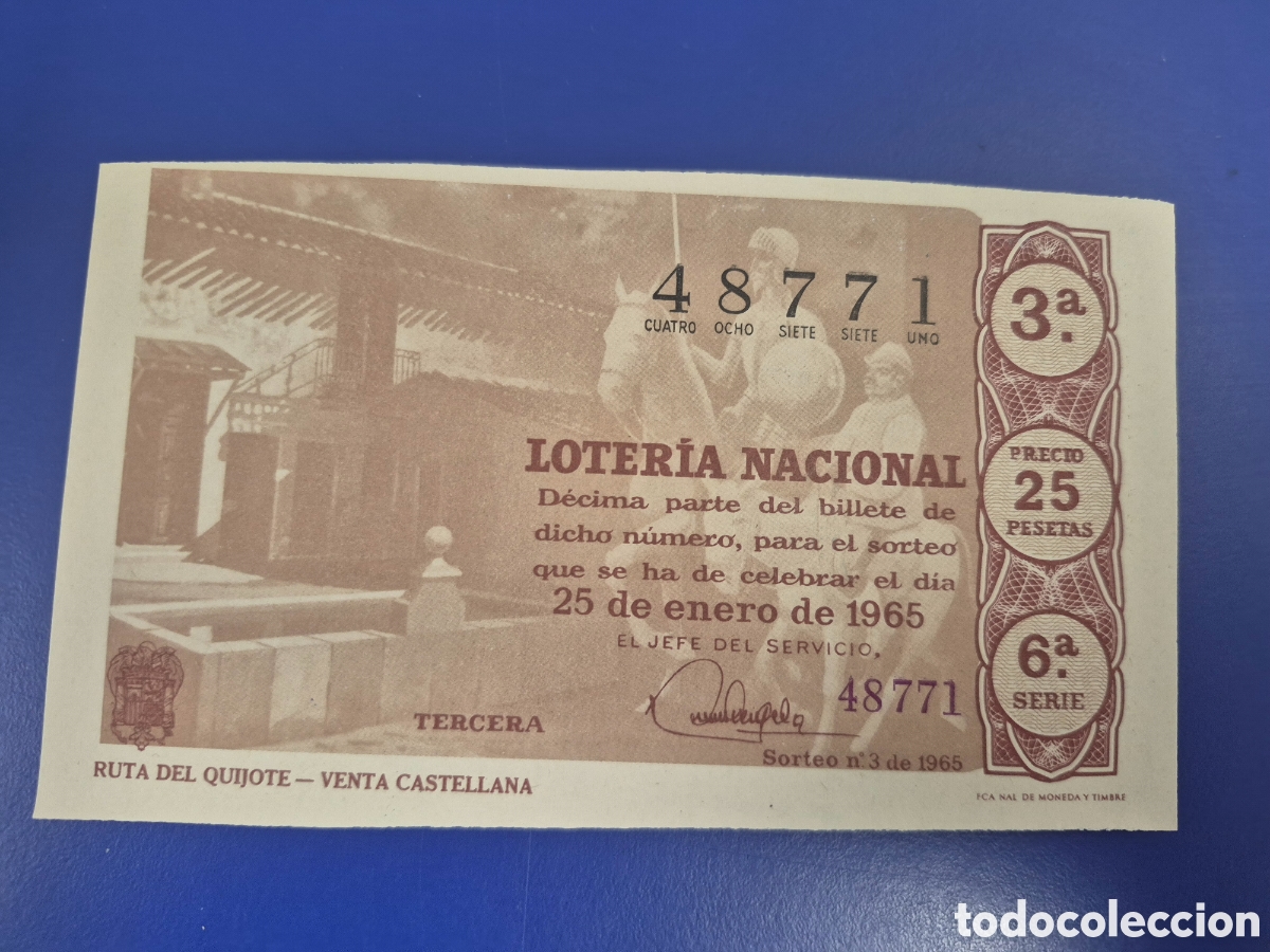 Loter&iacute;a Nacional: LOTERIA NACIONAL SORTEO 3 DE 1965 SERIE 6