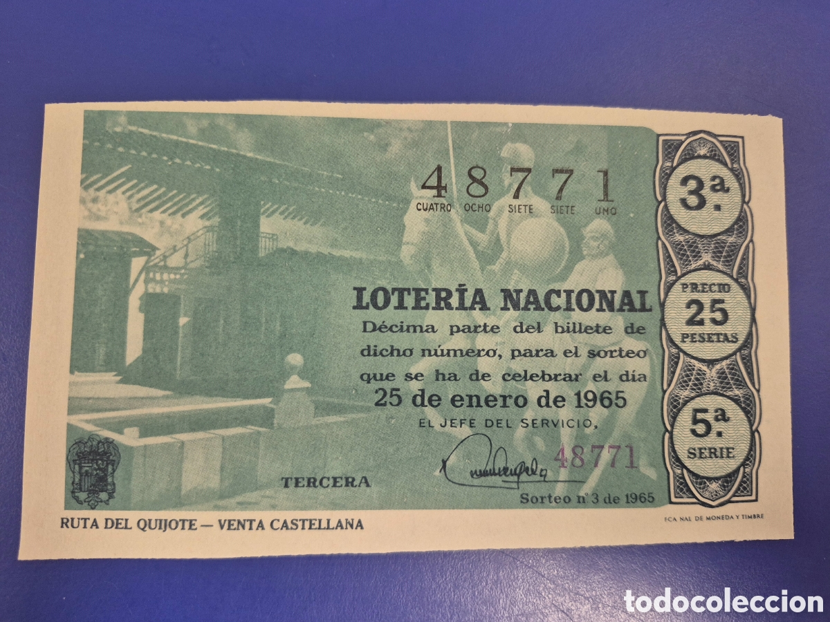 Loter&iacute;a Nacional: LOTERIA NACIONAL SORTEO 3 DE 1965 SERIE 5