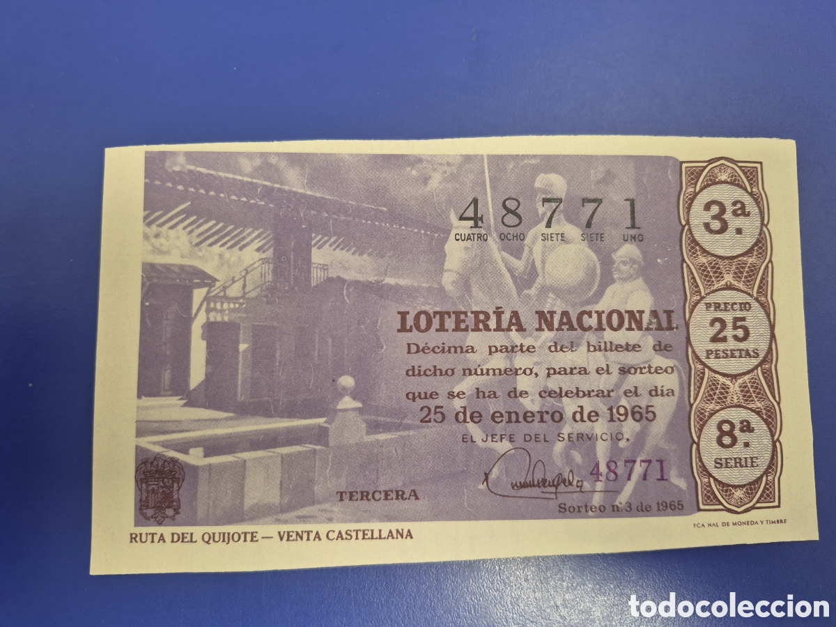 Loter&iacute;a Nacional: LOTERIA NACIONAL SORTEO 3 DE 1965 SERIE 8