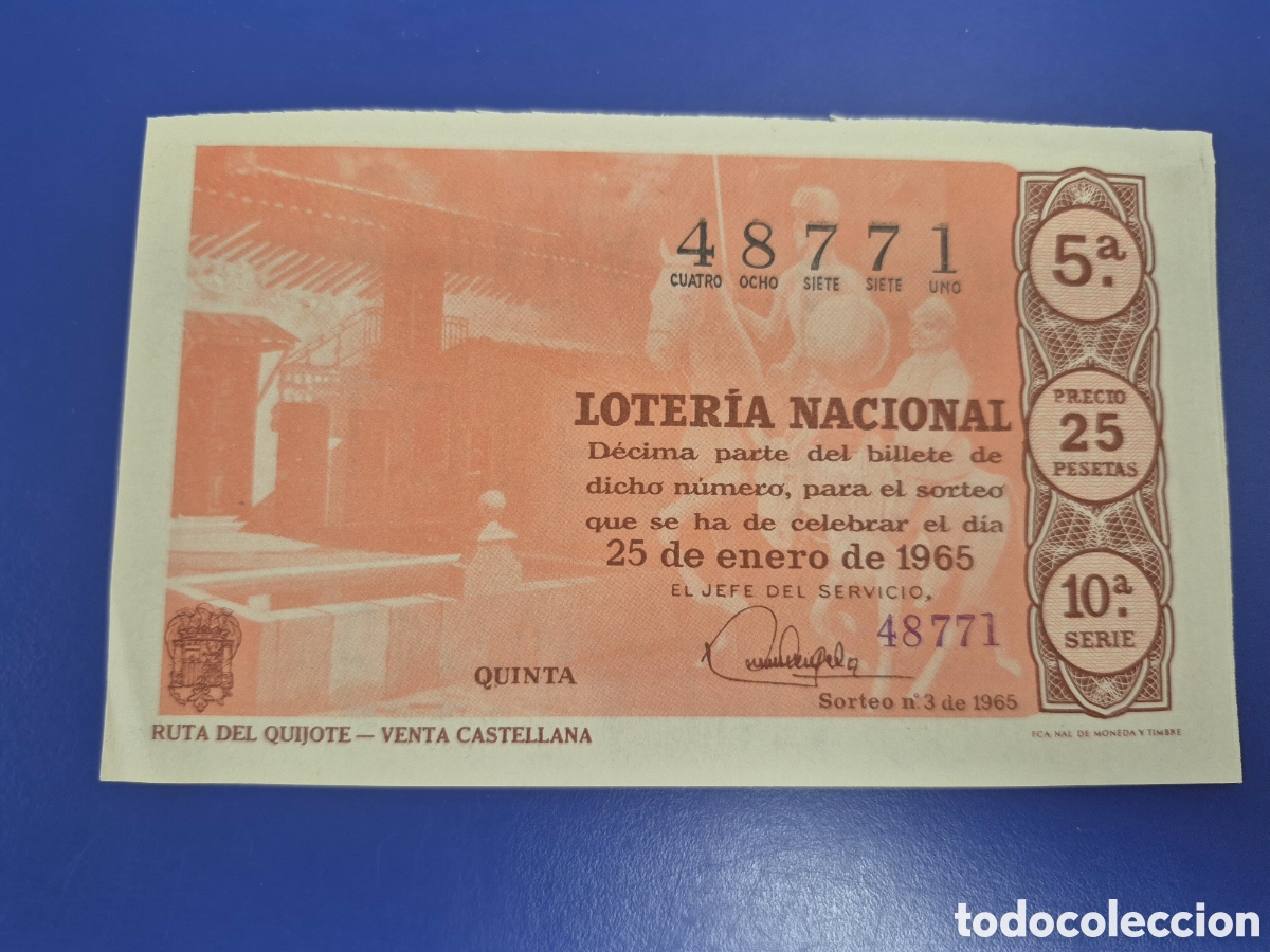 Loter&iacute;a Nacional: LOTERIA NACIONAL SORTEO 3 DE 1965 SERIE 10