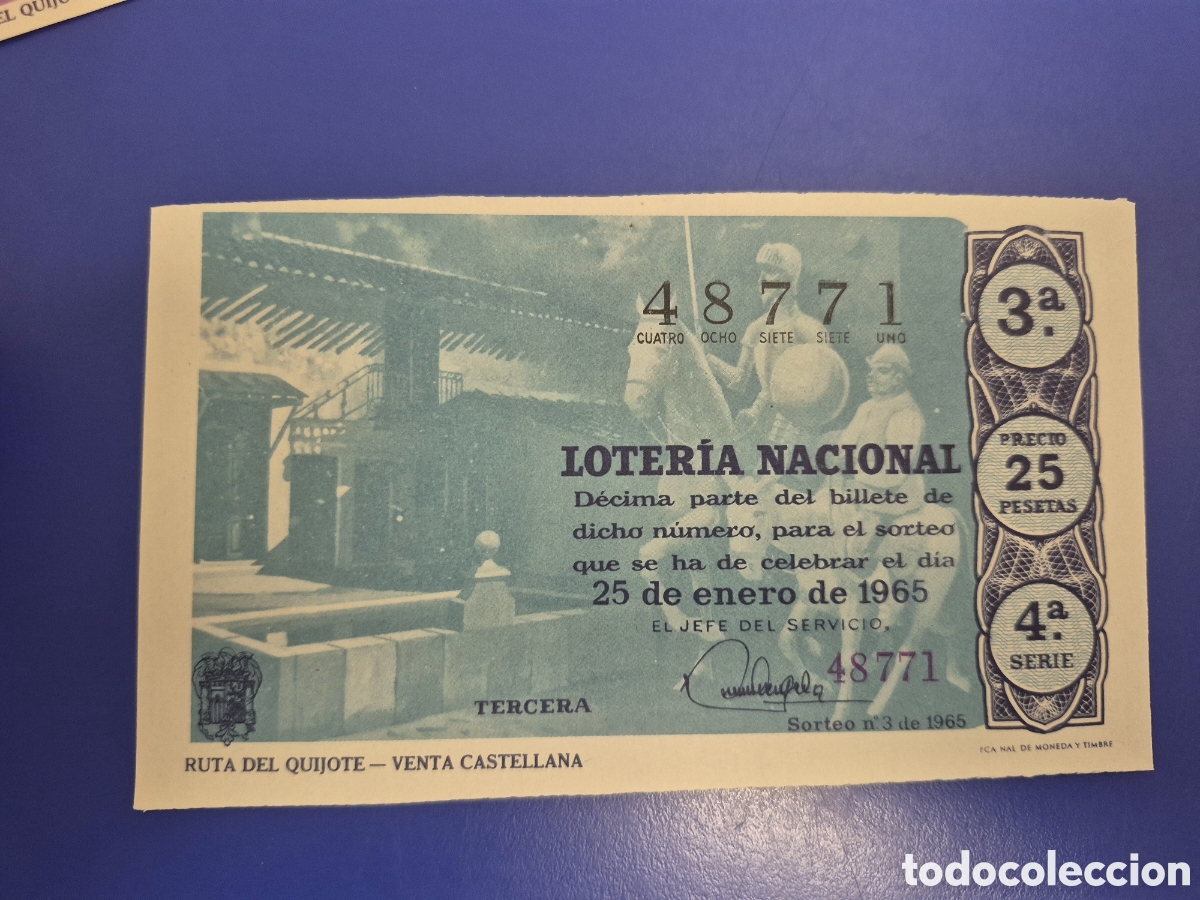 Loter&iacute;a Nacional: LOTERIA NACIONAL SORTEO 3 DE 1965 SERIE 4
