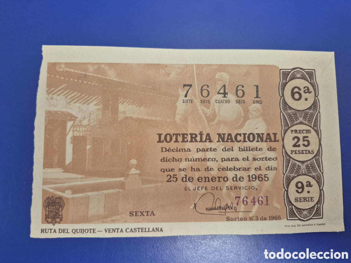 Loter&iacute;a Nacional: LOTERIA NACIONAL SORTEO 3 DE 1965 SERIE 9