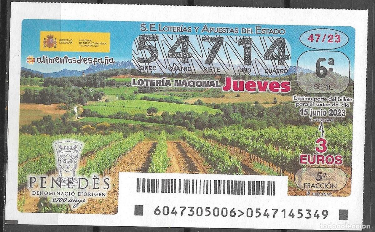Loter&iacute;a Nacional: LOTERIA DEL JUEVES,15/06/2023.