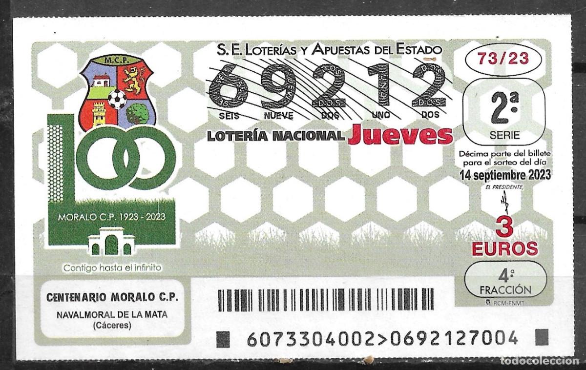 Loter&iacute;a Nacional: LOTERIA DEL JUEVES,14/09/2023.