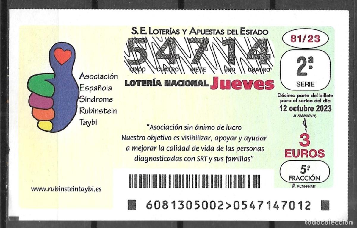 Loter&iacute;a Nacional: LOTERIA DEL JUEVES,12/10/2023.