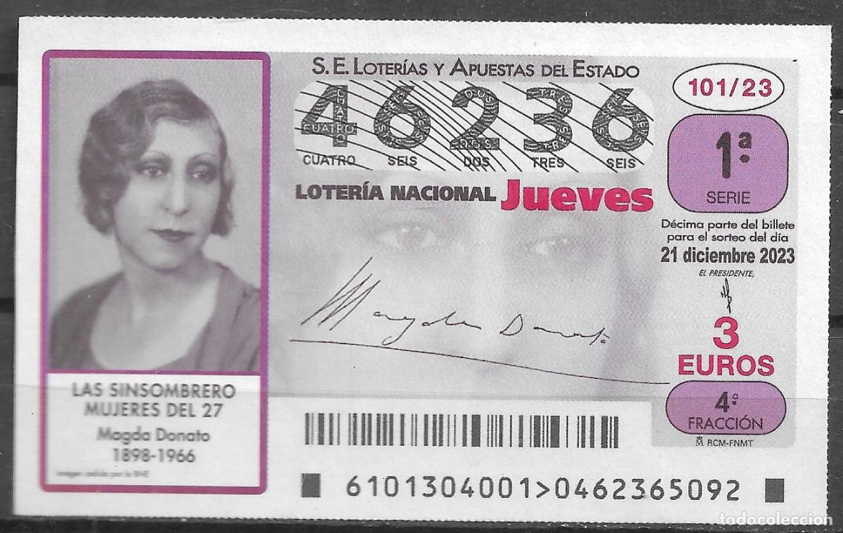 Loter&iacute;a Nacional: LOTERIA DEL JUEVES,21/12/2023.