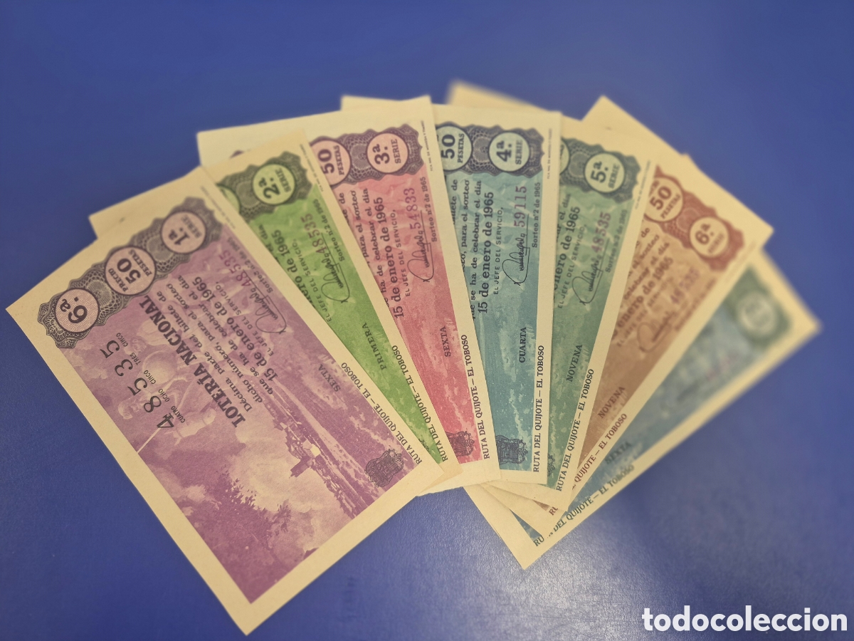 Loter&iacute;a Nacional: LOTERIA NACIONAL SORTEO 2 DE 1965 7 SERIES DIFERENTES