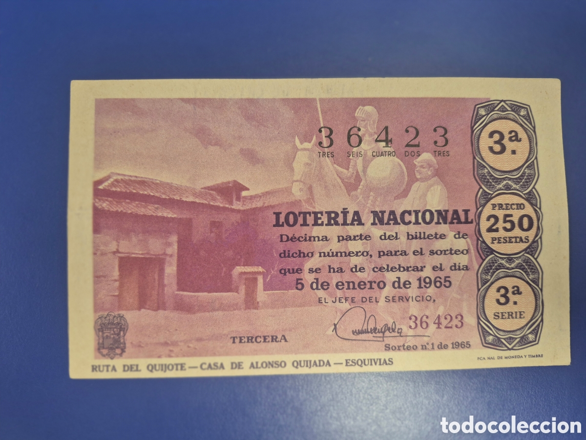 Loter&iacute;a Nacional: LOTERIA NACIONAL SORTEO 1 DE 1965 NI&Ntilde;O SERIE 3