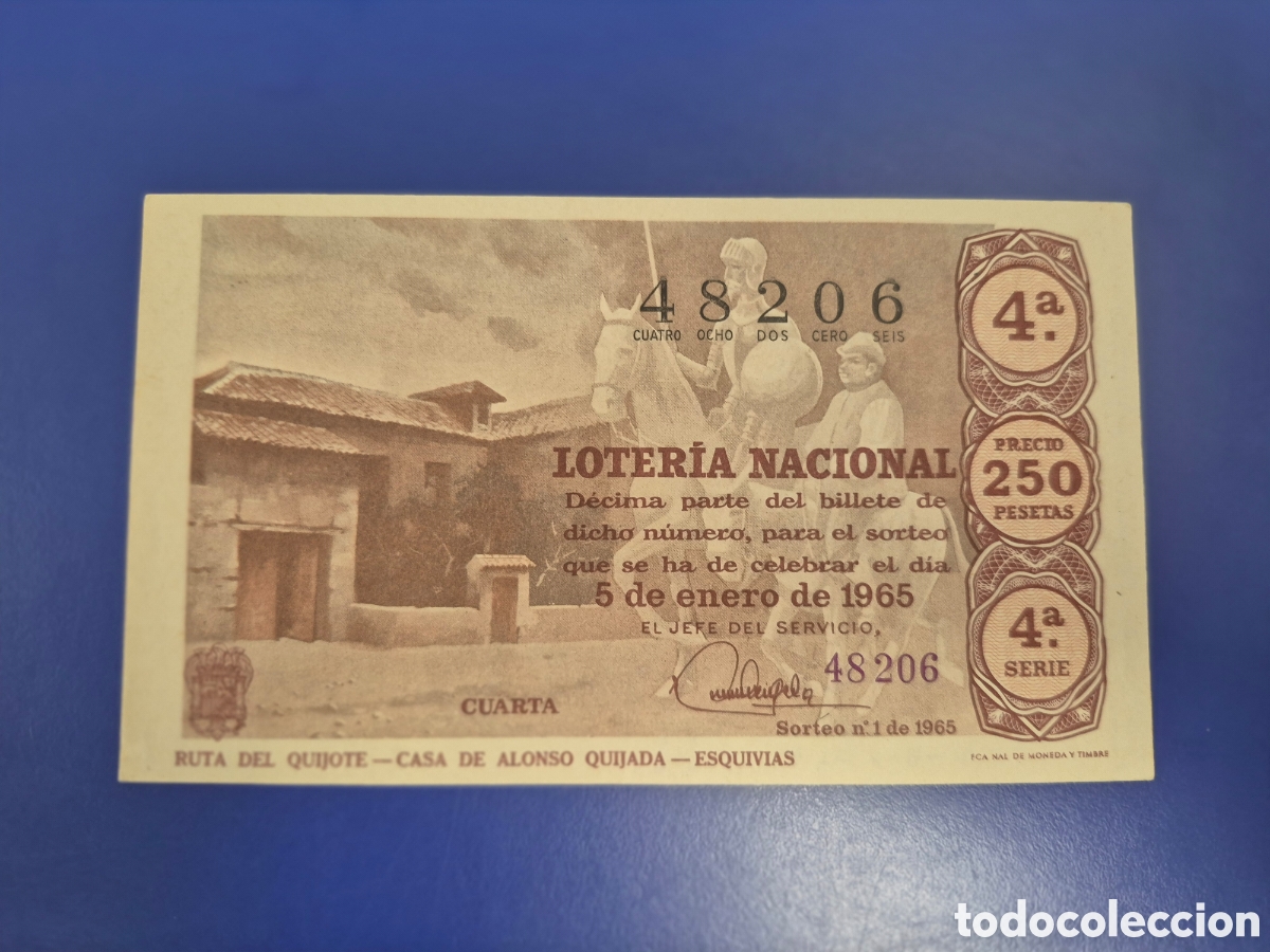 Loter&iacute;a Nacional: LOTERIA NACIONAL SORTEO 1 DE 1965 NI&Ntilde;O SERIE 6