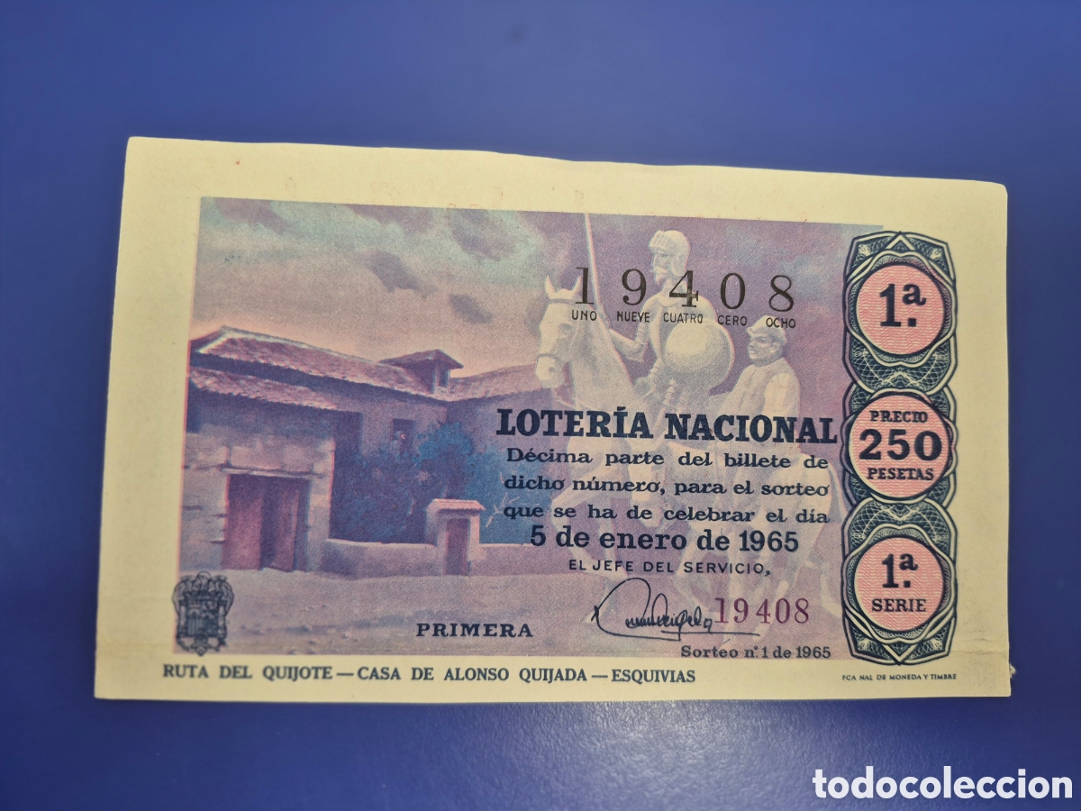 Loter&iacute;a Nacional: LOTERIA NACIONAL SORTEO 1 DE 1965 NI&Ntilde;O SERIE 1