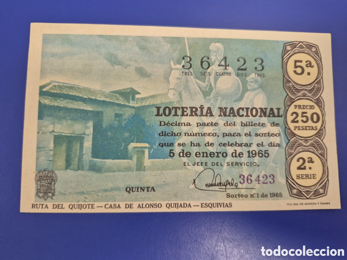 Loter&iacute;a Nacional: LOTERIA NACIONAL SORTEO 1 DE 1965 NI&Ntilde;O SERIE 2
