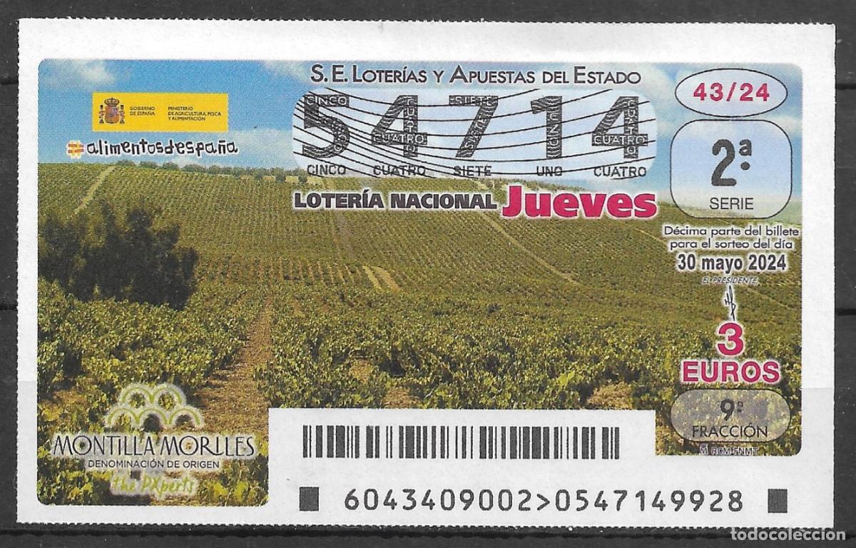 Loter&iacute;a Nacional: LOTERIA DEL JUEVES,30/05/2024.
