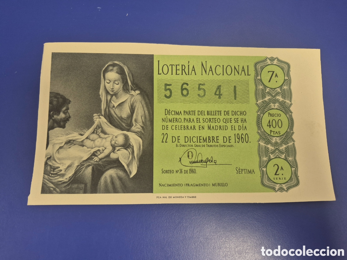 Loter&iacute;a Nacional: LOTERIA NACIONAL SORTEO 36 DE 1960 NAVIDAD SERIE 2