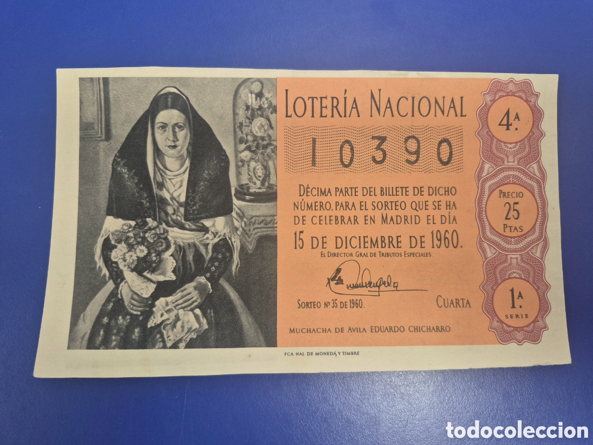 Loter&iacute;a Nacional: LOTERIA NACIONAL SORTEO 35 DE 1960 SERIE 1