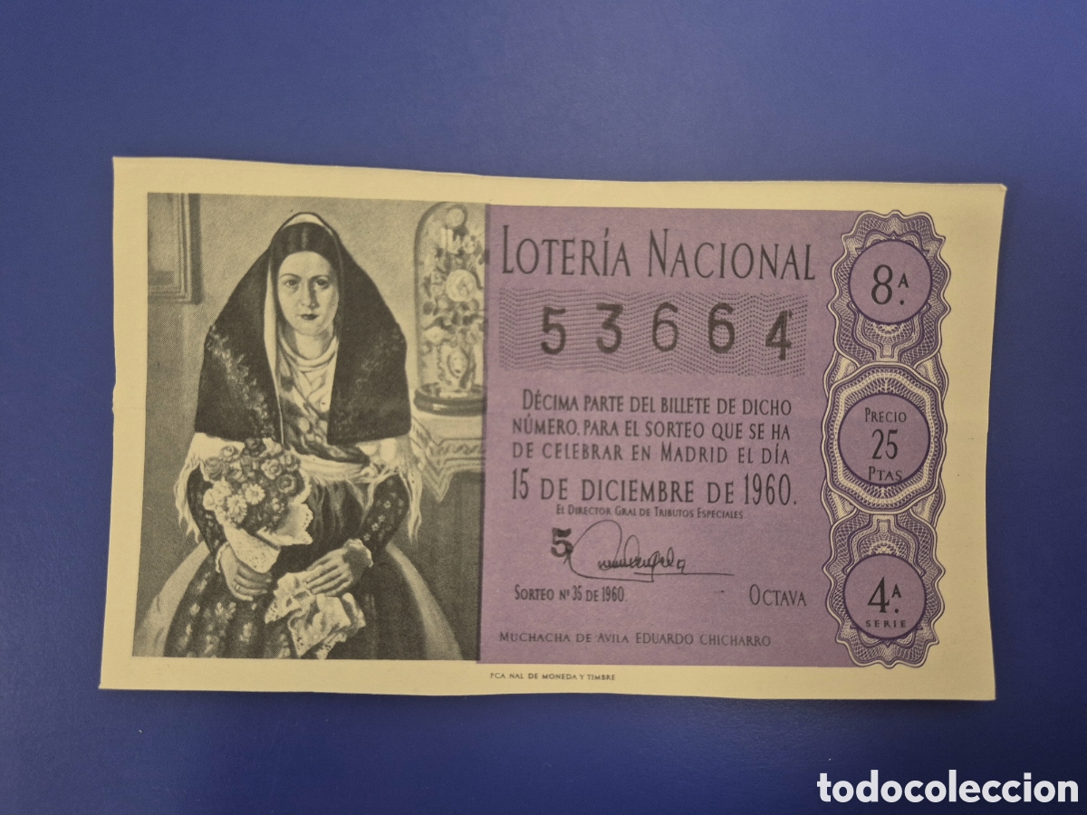Loter&iacute;a Nacional: LOTERIA NACIONAL SORTEO 35 DE 1960 SERIE 4