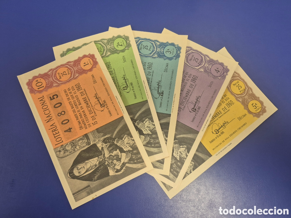 Loter&iacute;a Nacional: LOTERIA NACIONAL SORTEO 35 DE 1960 SERIE COMPLETA