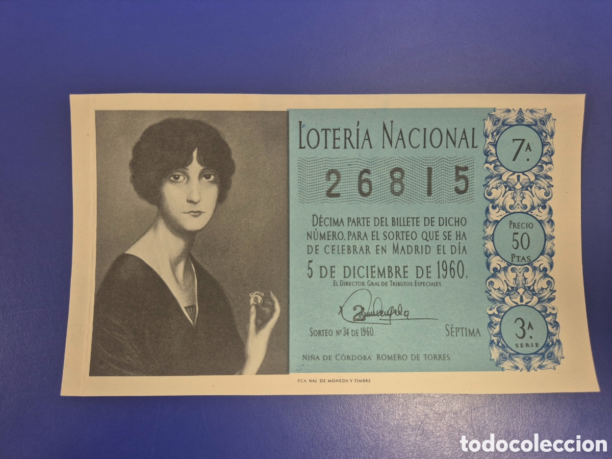 Loter&iacute;a Nacional: LOTERIA NACIONAL SORTEO 34 DE 1960 SERIE 3