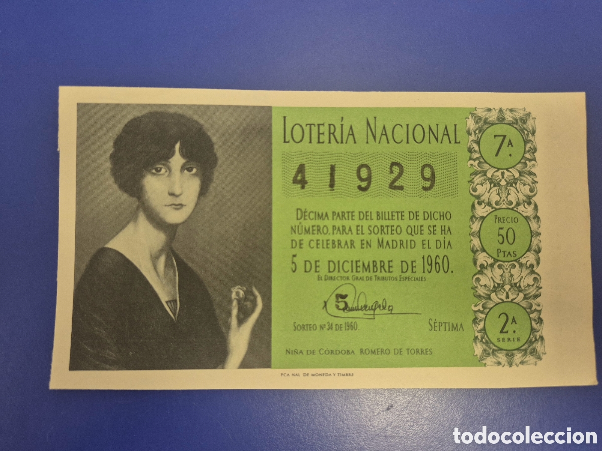 Loter&iacute;a Nacional: LOTERIA NACIONAL SORTEO 34 DE 1960 SERIE 2