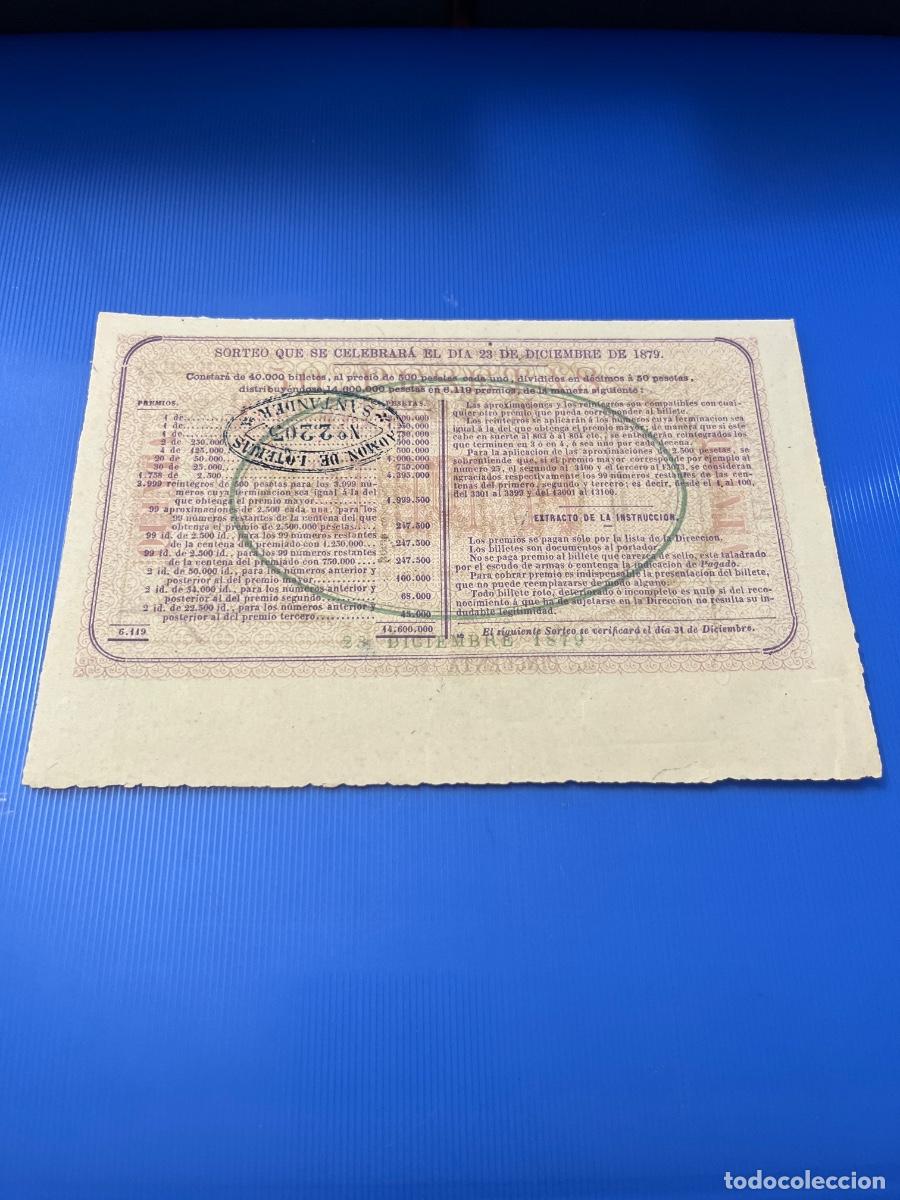 Loter&iacute;a nacional: D&eacute;cimo de loter&iacute;a 1879 - Foto 2