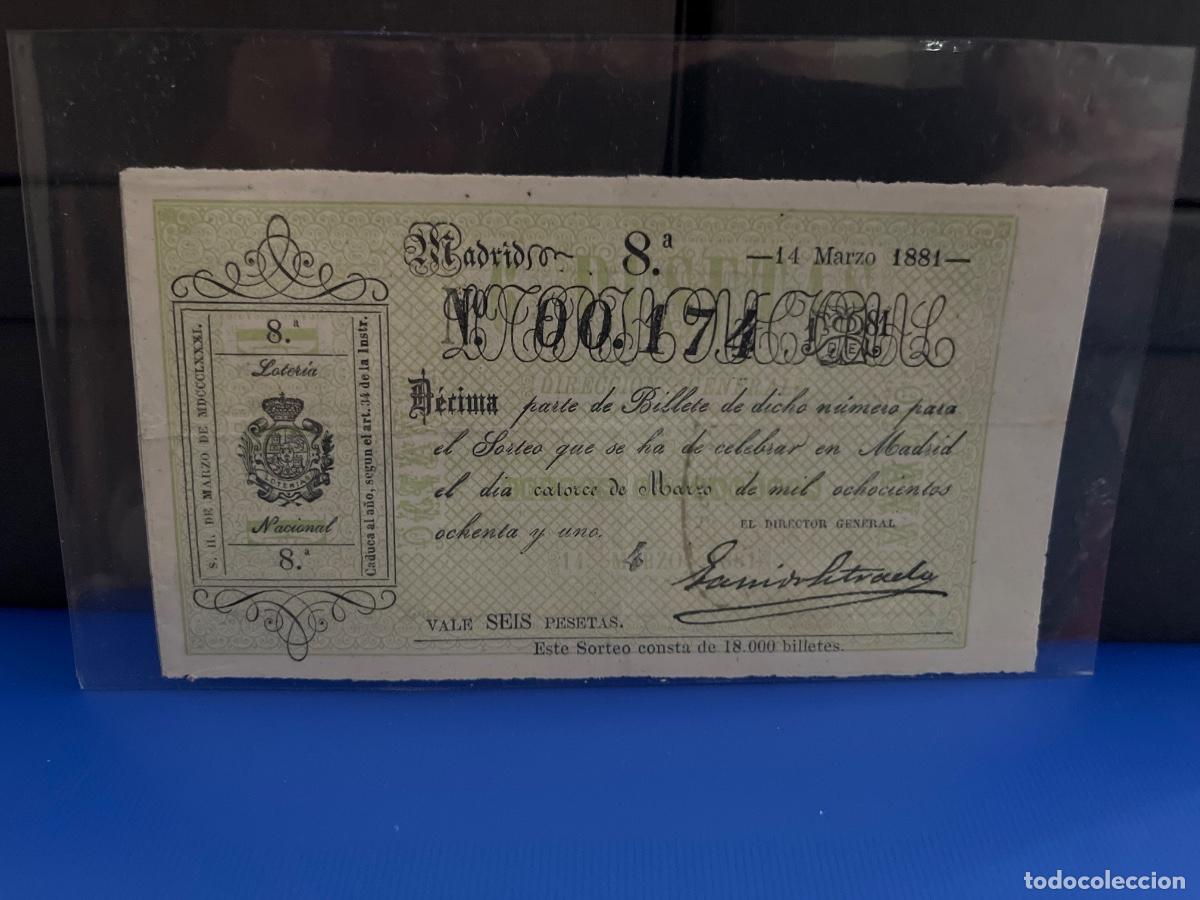 Loter&iacute;a Nacional: D&eacute;cimo de loter&iacute;a 1881