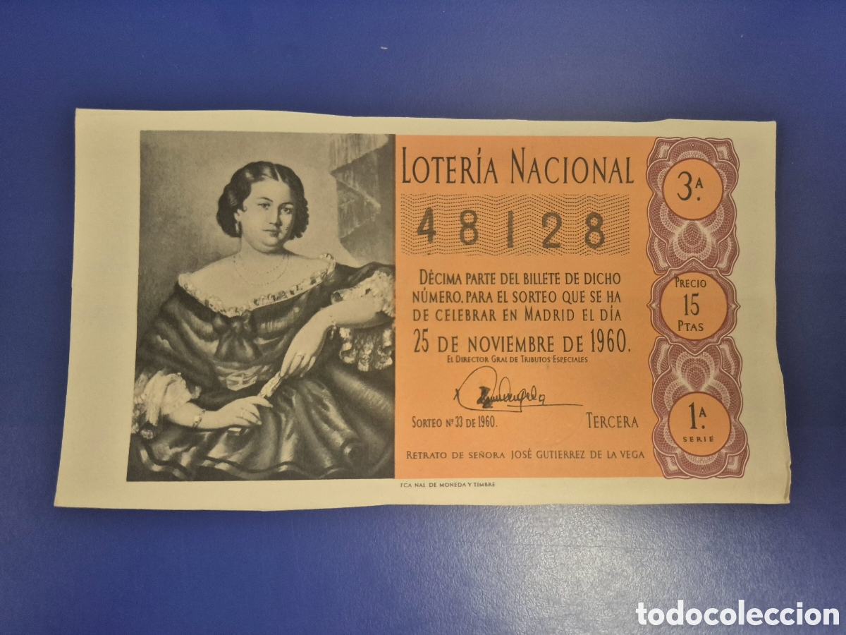 Loter&iacute;a Nacional: LOTERIA NACIONAL SORTEO 33 DE 1960 SERIE 1