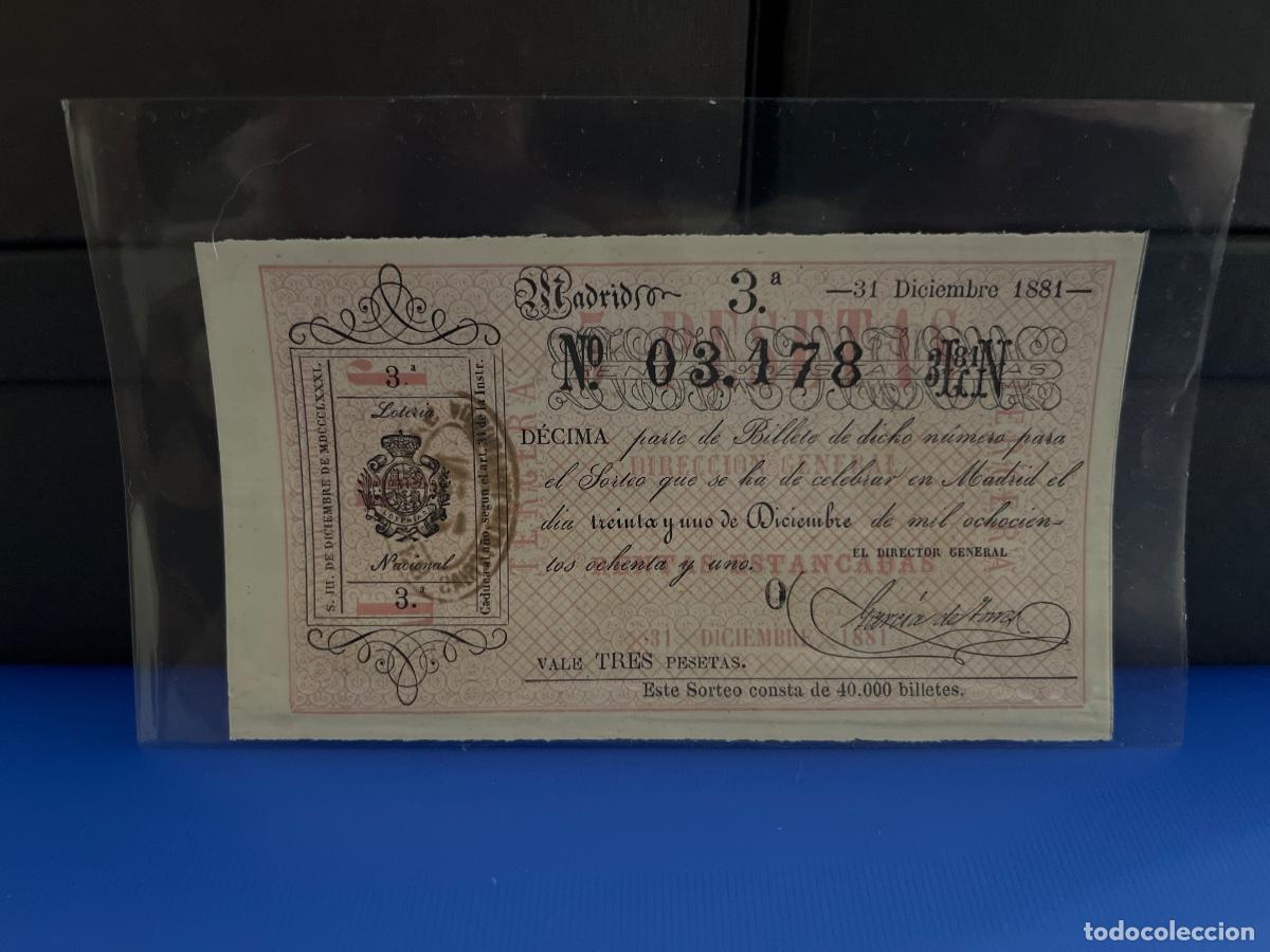 Loter&iacute;a Nacional: D&eacute;cimo de loter&iacute;a 1881