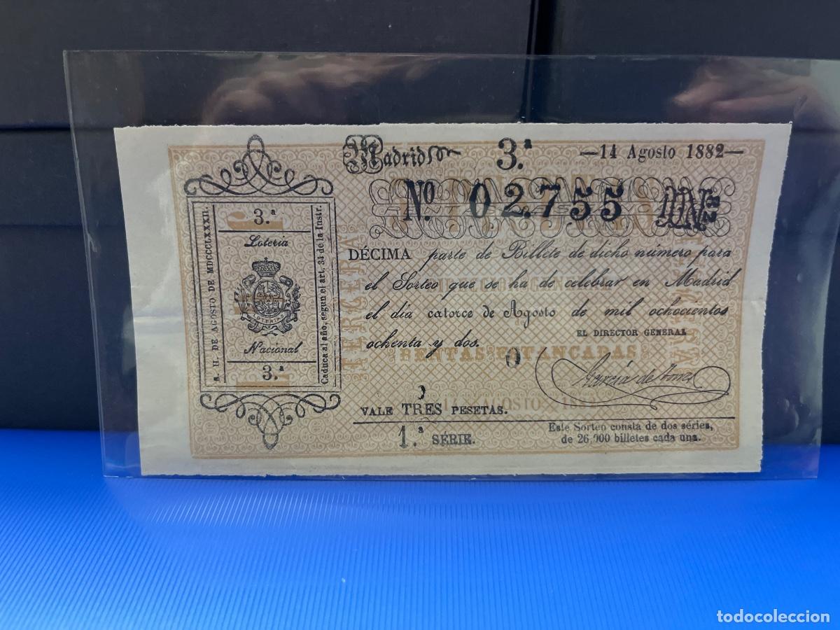 Loter&iacute;a Nacional: D&eacute;cimo de loter&iacute;a 1882