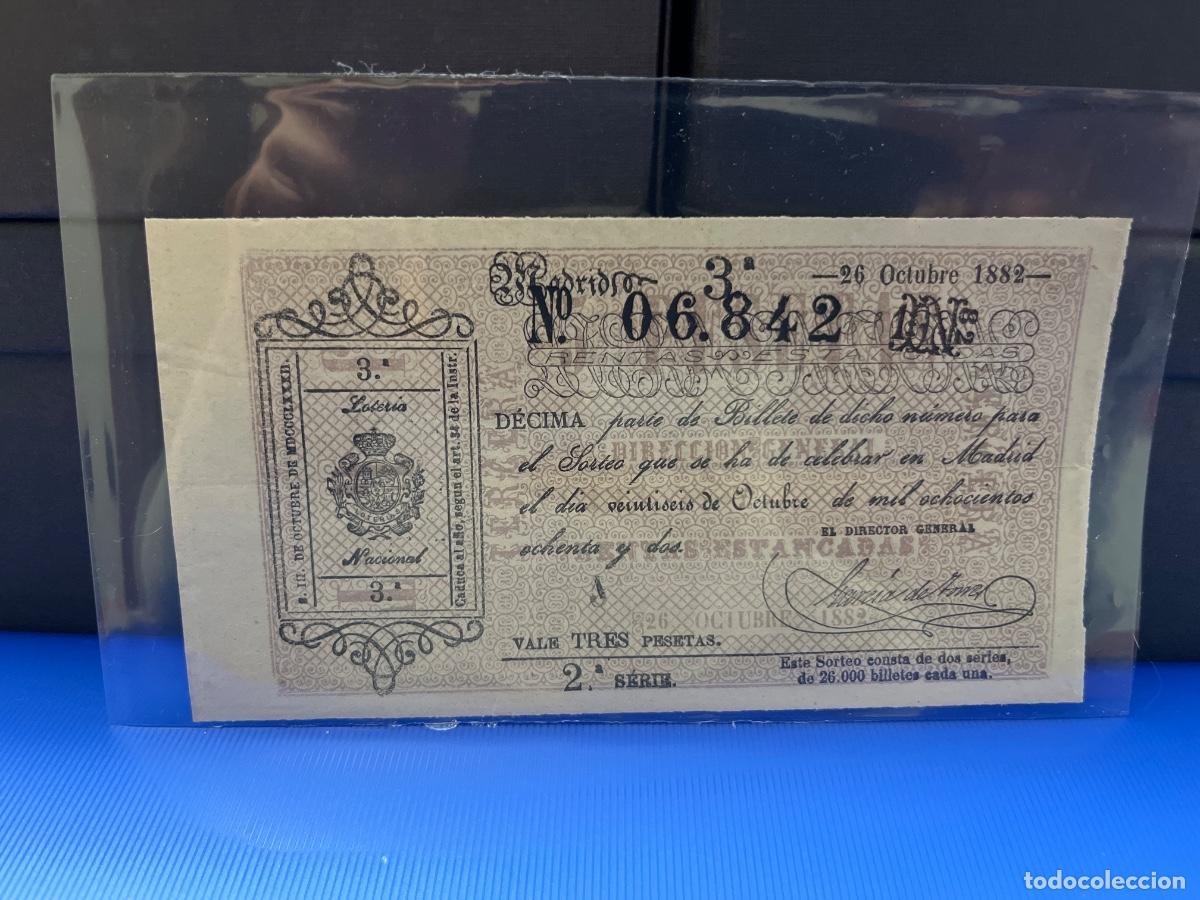 Loter&iacute;a Nacional: D&eacute;cimo de loter&iacute;a 1882