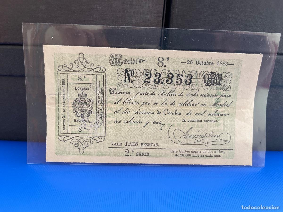 Loter&iacute;a Nacional: D&eacute;cimo de loter&iacute;a 1883