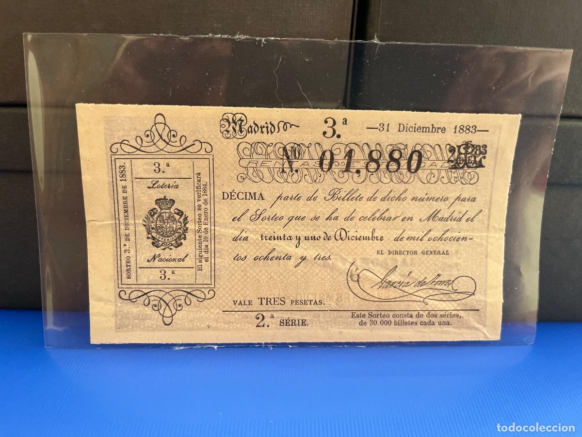 Loter&iacute;a Nacional: D&eacute;cimo de loter&iacute;a 1883
