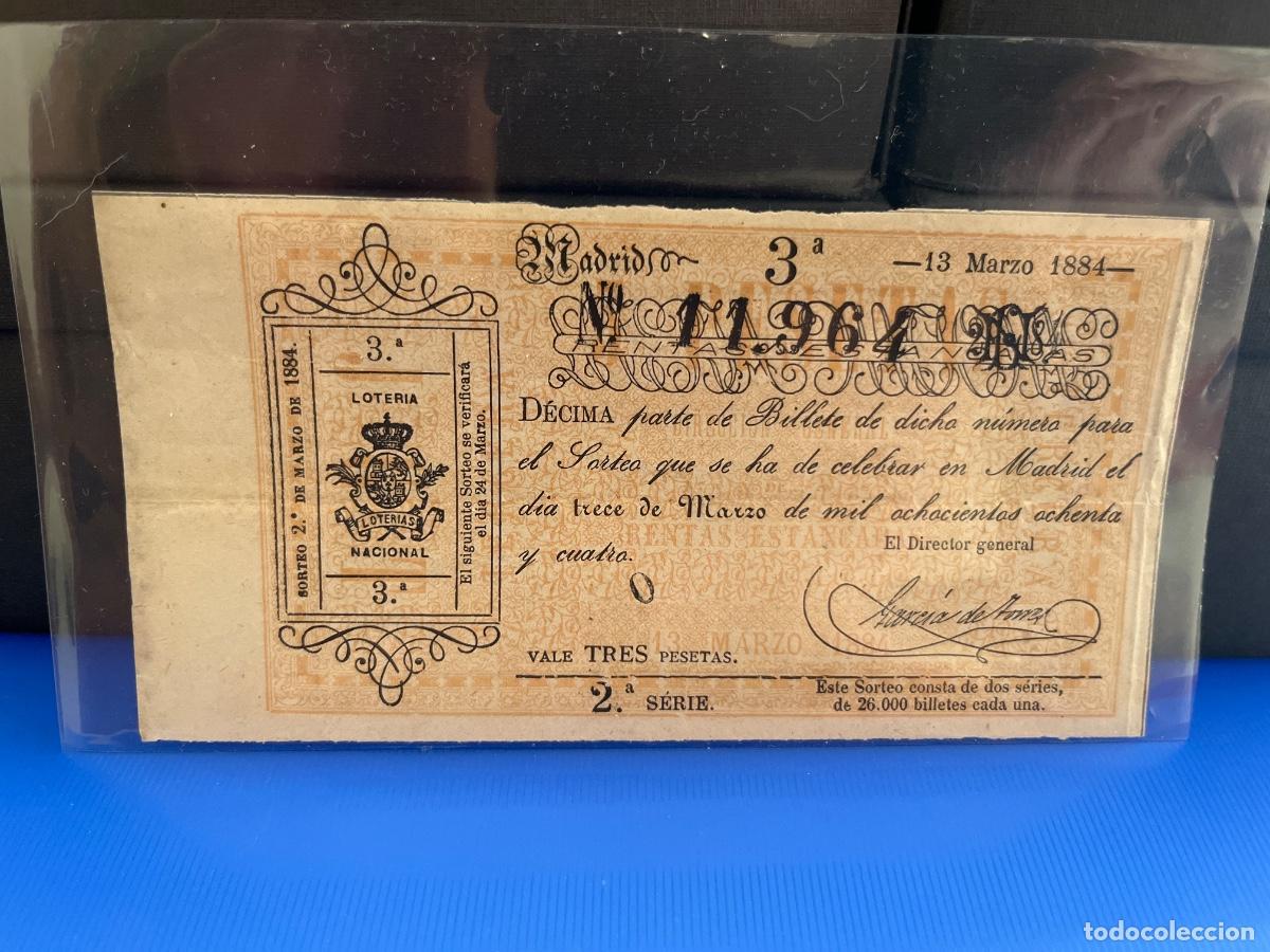 Loter&iacute;a Nacional: D&eacute;cimo de loter&iacute;a 1884