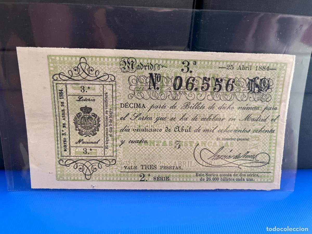 Loter&iacute;a Nacional: D&eacute;cimo de loter&iacute;a 1884
