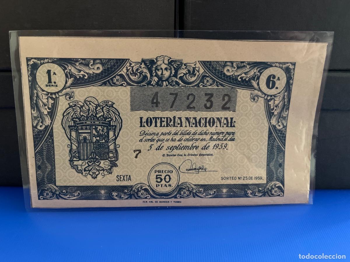 National Spanish Lottery: Loter&iacute;a nacional 1959 sorteo 25