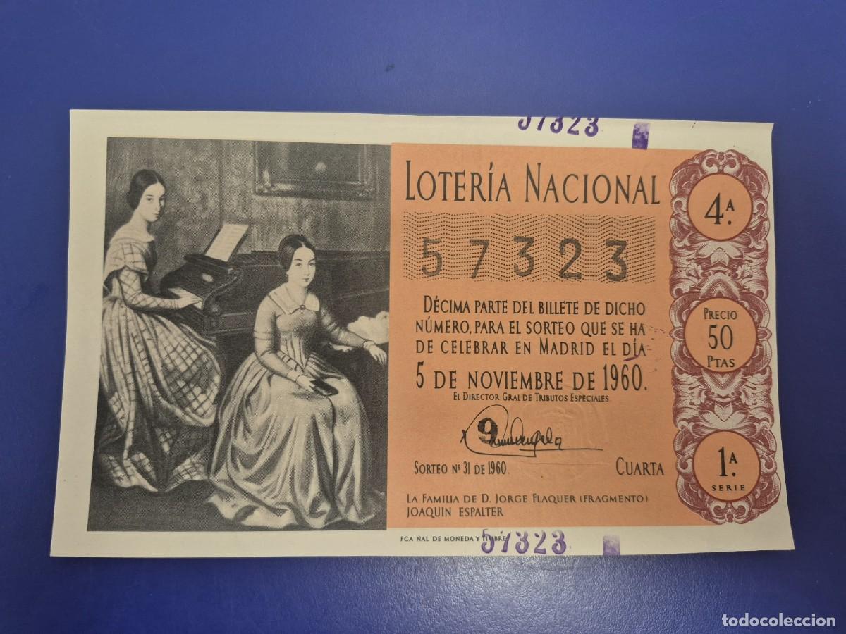 Loter&iacute;a Nacional: LOTERIA NACIONAL SORTEO 31 DE 1960 SERIE 1