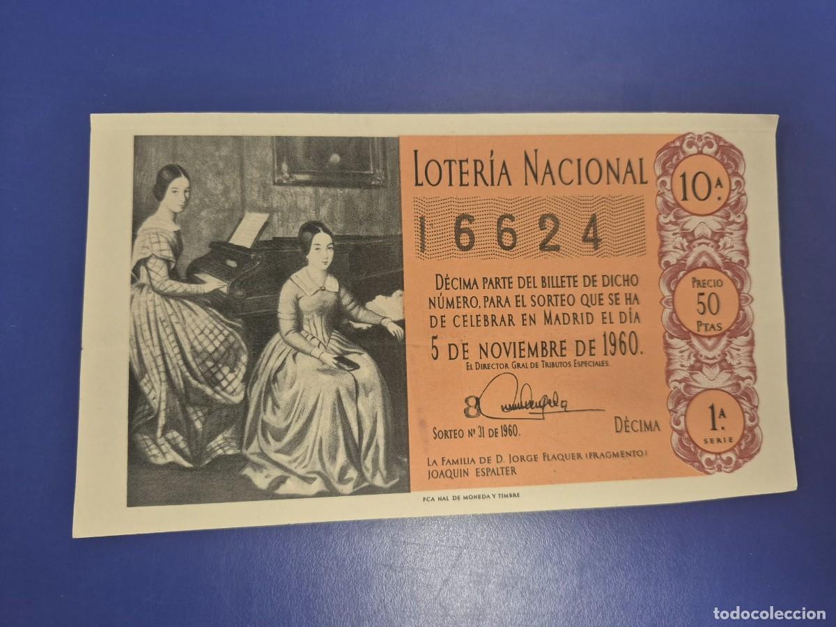 Loter&iacute;a Nacional: LOTERIA NACIONAL SORTEO 31 DE 1960 SERIE 1