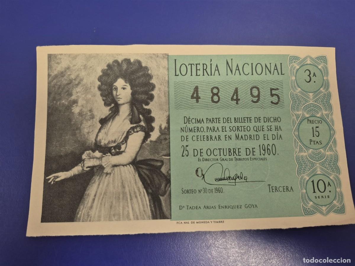 Loter&iacute;a Nacional: LOTERIA NACIONAL SORTEO 30 DE 1960 SERIE 10