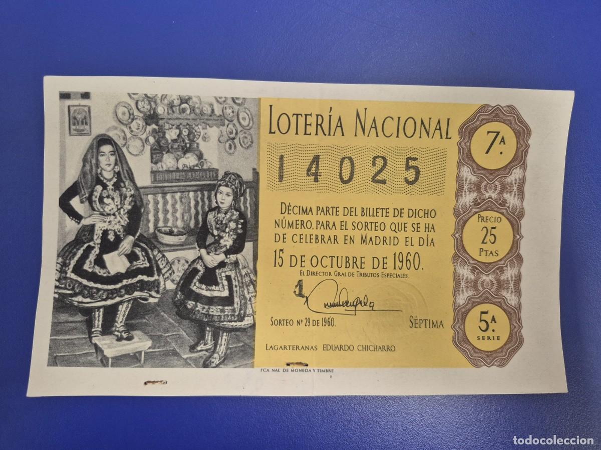 Loter&iacute;a Nacional: LOTERIA NACIONAL SORTEO 29 DE 1960 SERIE 5