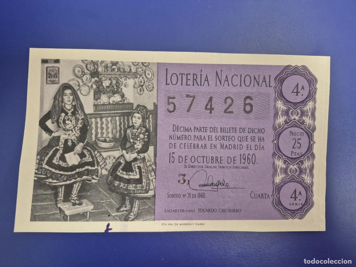 Loter&iacute;a Nacional: LOTERIA NACIONAL SORTEO 29 DE 1960 SERIE 4