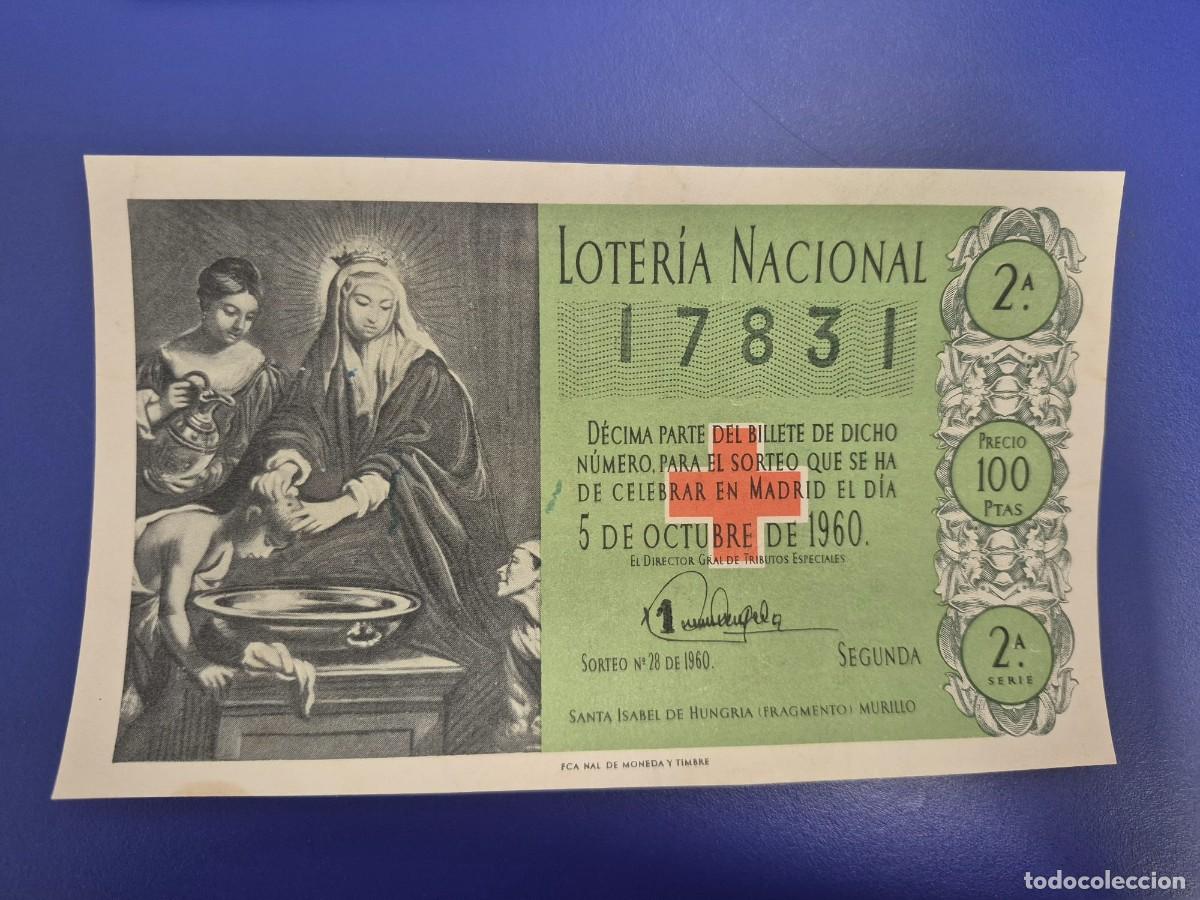 Loter&iacute;a Nacional: LOTERIA NACIONAL SORTEO 28 DE 1960 CRUZ ROJA SERIE 2