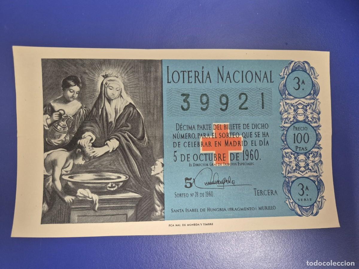 Loter&iacute;a Nacional: LOTERIA NACIONAL SORTEO 28 DE 1960 CRUZ ROJA SERIE 3