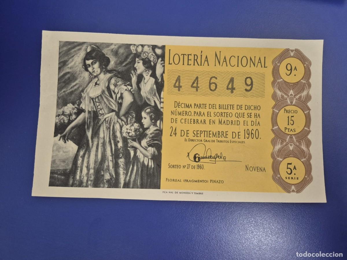 Loter&iacute;a Nacional: LOTERIA NACIONAL SORTEO 27 DE 1960 SERIE 5